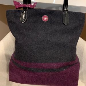 Gray and Purple Coach Purse